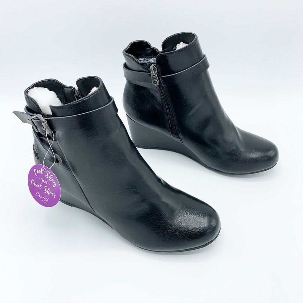 Blowfish Ankle Booties Wedge Heels Zipper Buckle - Picture 4 of 8